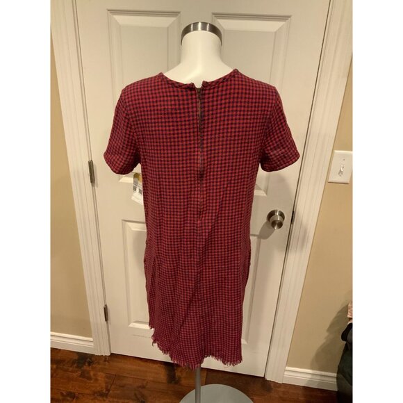 Current/Elliott Red & Blue Plaid Shift Dress, Size 2 (Medium) - Picture 6 of 7